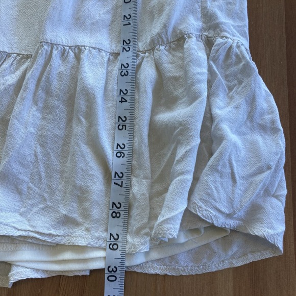 Roolee Babydoll Dress Size XS Tiered Mini Dress Beige Short Sleeve Cottagecore - Picture 15 of 15